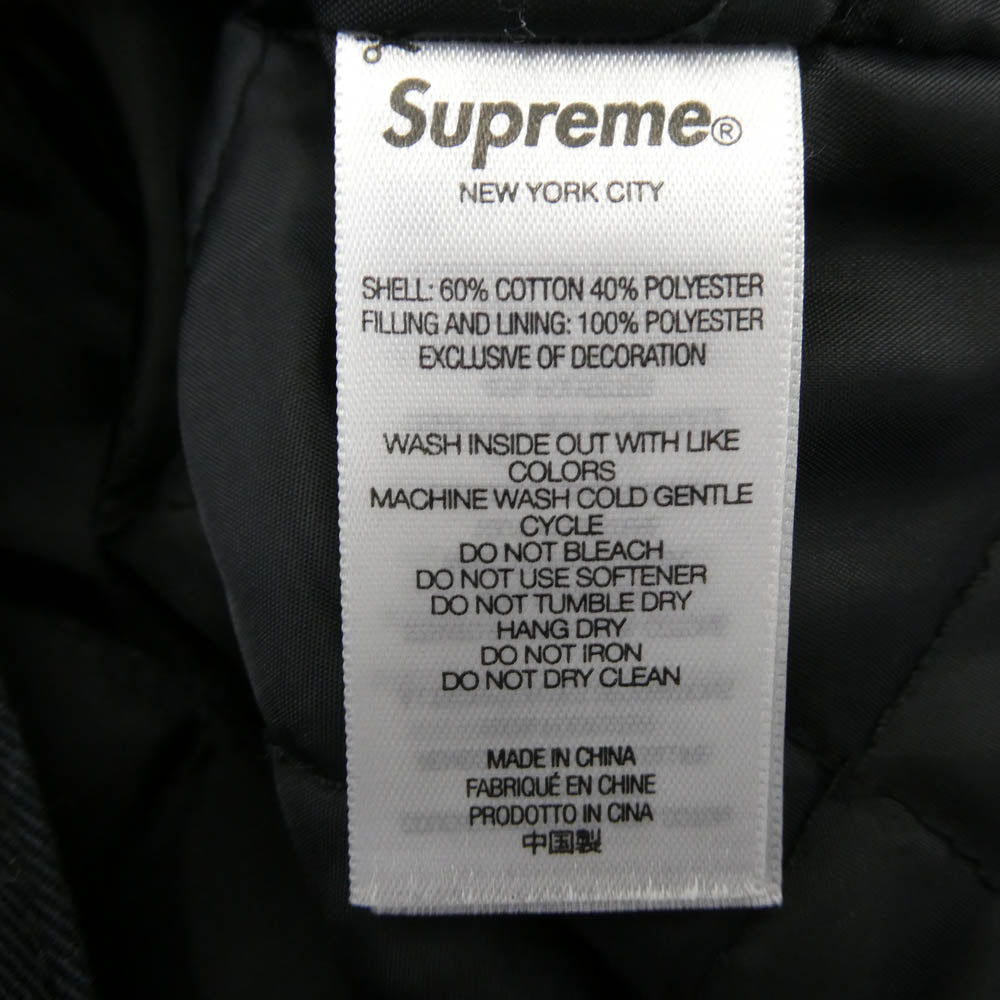 Supreme シュプリーム 23AW H.R. Giger Embroidered Work Jacket バック刺繍 エンブロイダリー ジップアップ ワークジャケット ブラック系 S【中古】