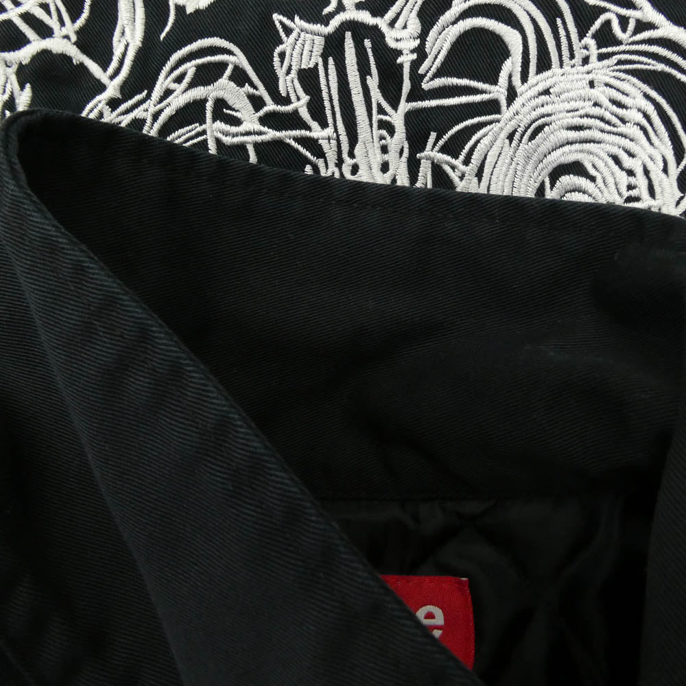 Supreme シュプリーム 23AW H.R. Giger Embroidered Work Jacket バック刺繍 エンブロイダリー ジップアップ ワークジャケット ブラック系 S【中古】