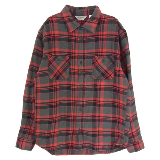 FIVE BROTHER ファイブブラザー 152060 チェック 長袖 ヘビーネルシャツ レッド系 XL【中古】