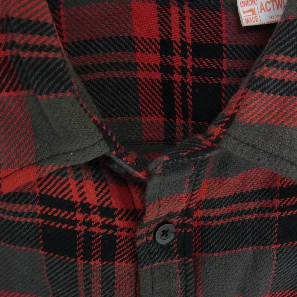 FIVE BROTHER ファイブブラザー 152060 チェック 長袖 ヘビーネルシャツ レッド系 XL【中古】