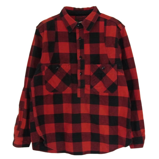 FREEWHEELERS フリーホイーラーズ 1881121 FORESTRY BUBO フォレストリーブーボ チェック ヘビーウェイト 長袖 シャツ レッド系 17【中古】