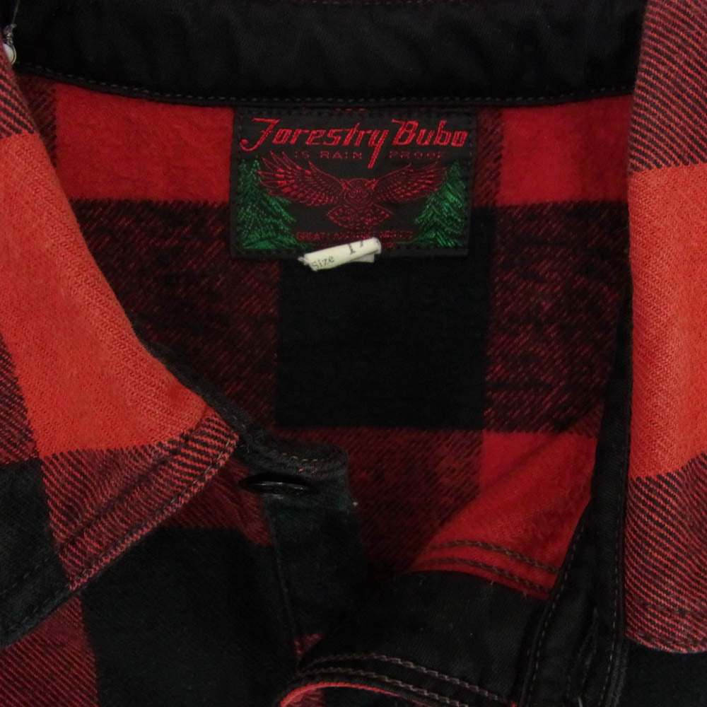 FREEWHEELERS フリーホイーラーズ 1881121 FORESTRY BUBO フォレストリーブーボ チェック ヘビーウェイト 長袖 シャツ レッド系 17【中古】