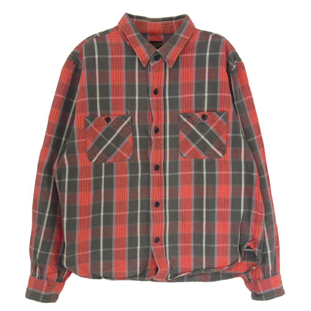 TENDERLOIN テンダーロイン T-HEAVY FLANNEL SHT ヘビーネル チェック 長袖 シャツ 赤系 レッド系 M【中古】