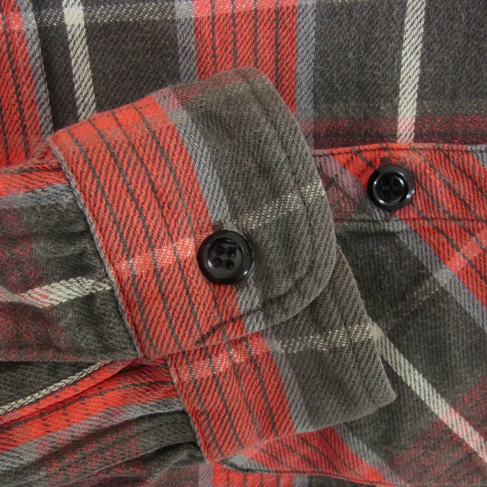 TENDERLOIN テンダーロイン T-HEAVY FLANNEL SHT ヘビーネル チェック 長袖 シャツ 赤系 レッド系 M【中古】