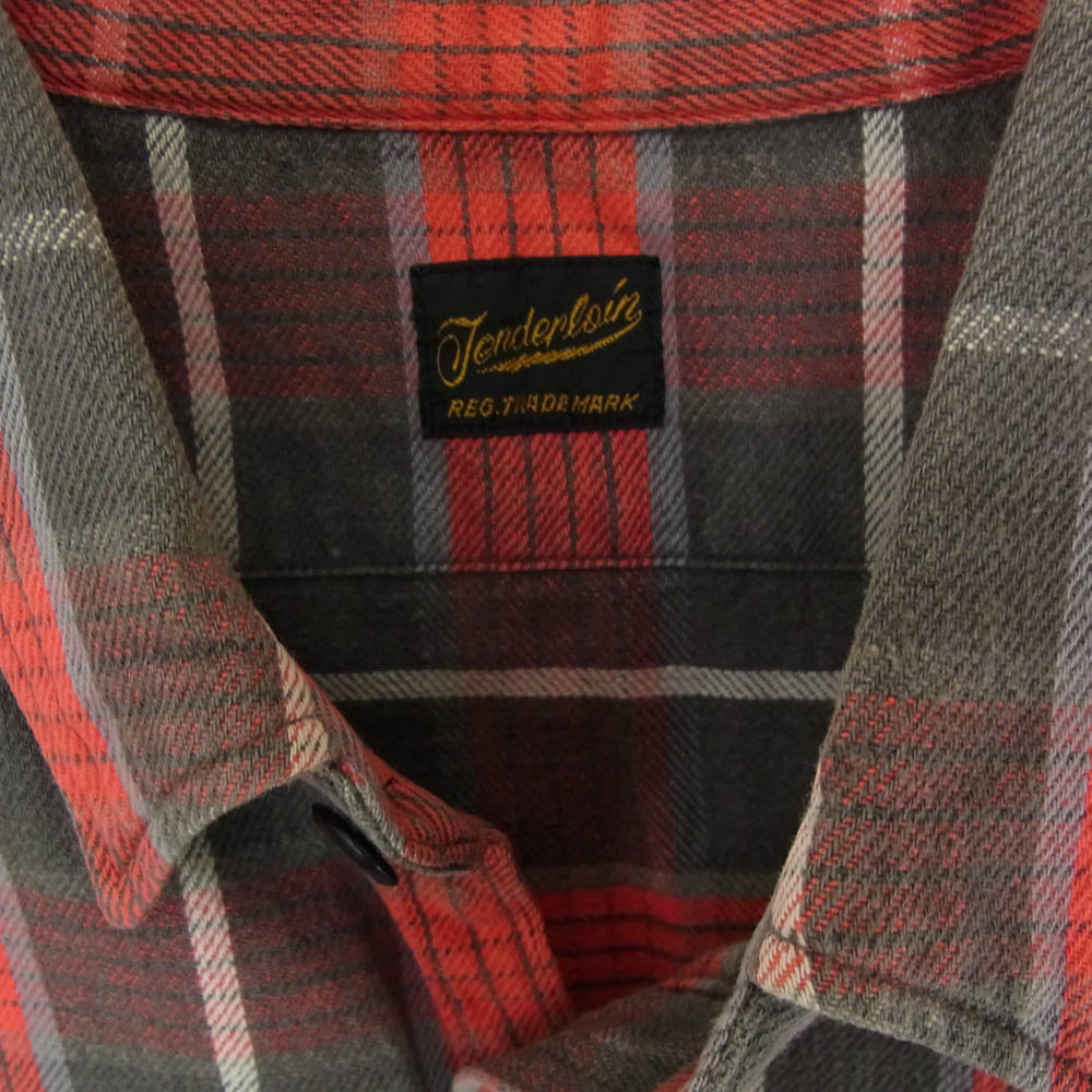 TENDERLOIN テンダーロイン T-HEAVY FLANNEL SHT ヘビーネル チェック 長袖 シャツ 赤系 レッド系 M【中古】
