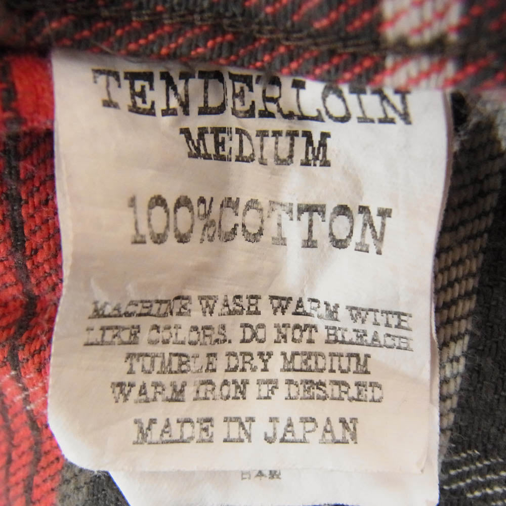 TENDERLOIN テンダーロイン T-HEAVY FLANNEL SHT ヘビーネル チェック 長袖 シャツ 赤系 レッド系 M【中古】
