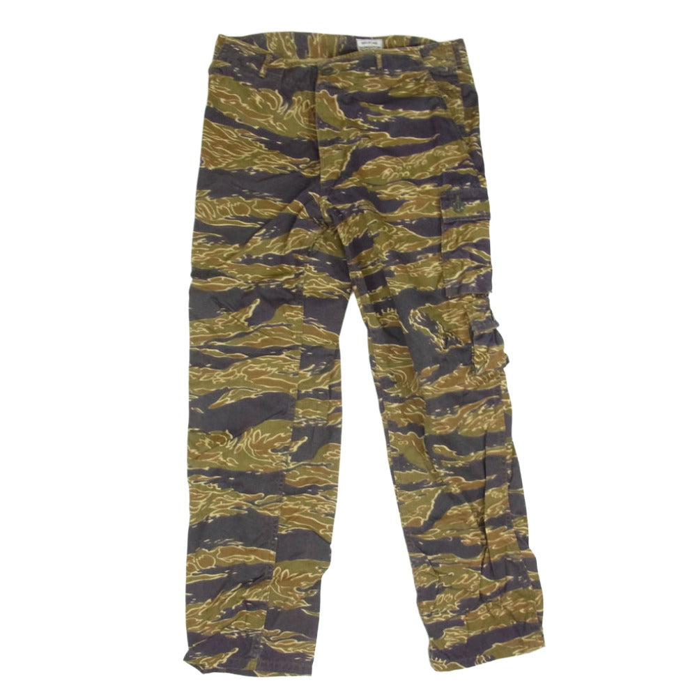 The REAL McCOY'S ザリアルマッコイズ TIGER CAMOUFLAGE TROUSERS タイガーカモ 迷彩 カーゴパンツ カーキ系 L【中古】
