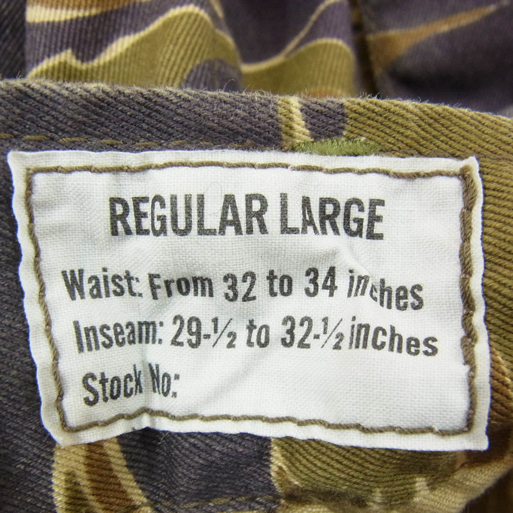 The REAL McCOY'S ザリアルマッコイズ TIGER CAMOUFLAGE TROUSERS タイガーカモ 迷彩 カーゴパンツ カーキ系 L【中古】