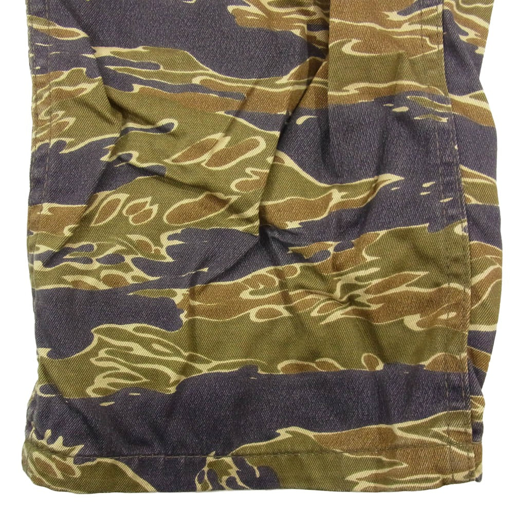 The REAL McCOY'S ザリアルマッコイズ TIGER CAMOUFLAGE TROUSERS タイガーカモ 迷彩 カーゴパンツ カーキ系 L【中古】