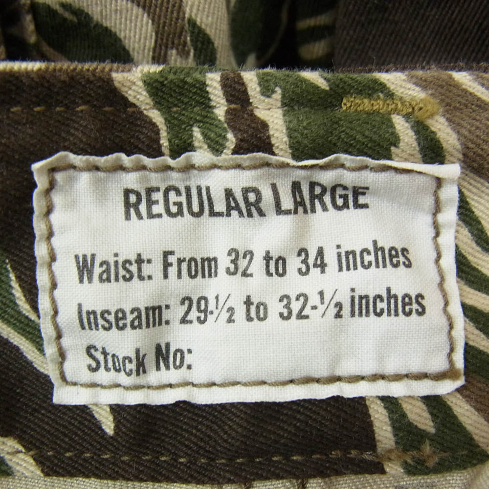 The REAL McCOY'S ザリアルマッコイズ MP21002 TIGER CAMOUFLAGE TROUSERS タイガーカモ 迷彩 カーゴパンツ カーキ系 L【中古】