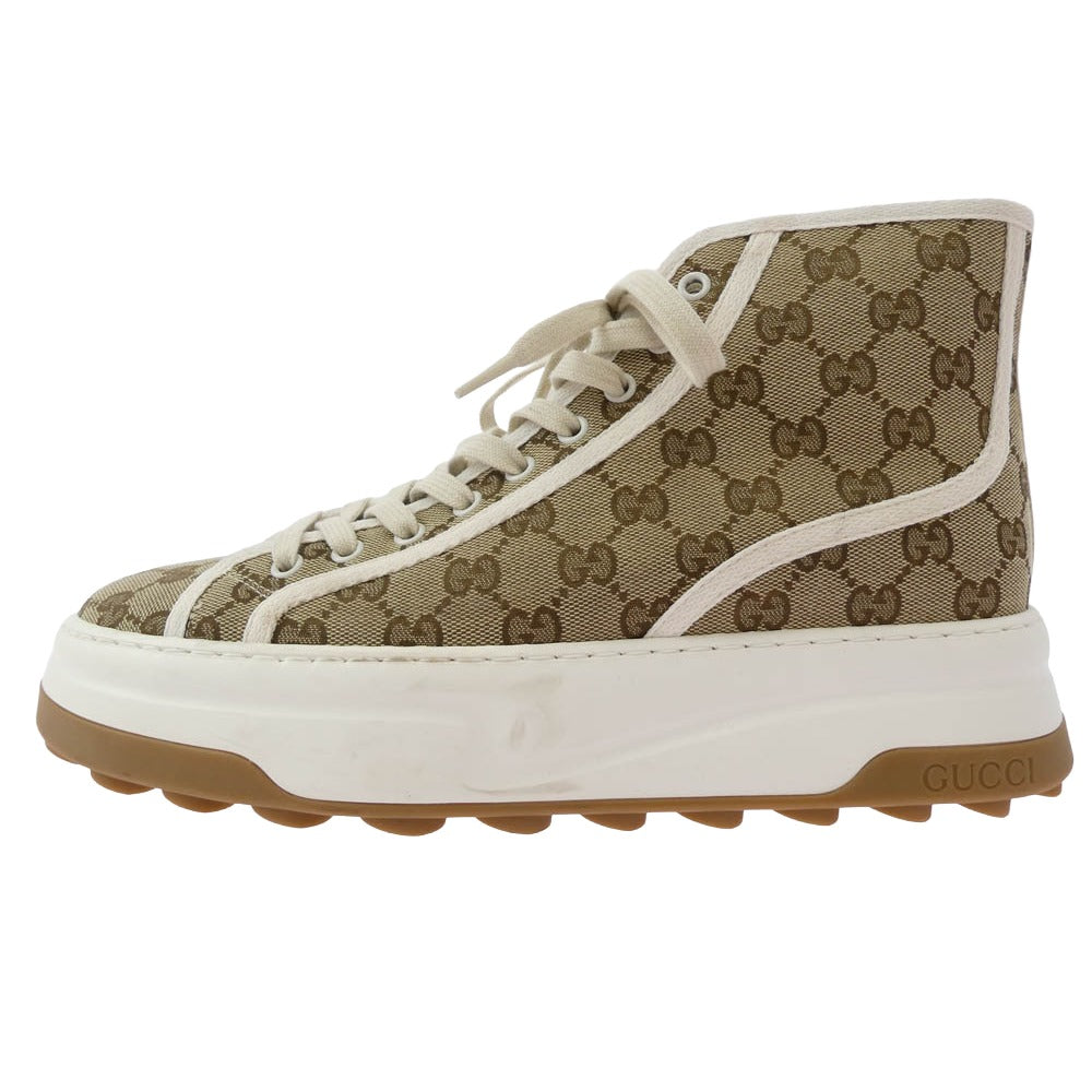 GUCCI グッチ 745999 Tennis 1977 GGキャンバス ハイカット スニーカー 8【中古】