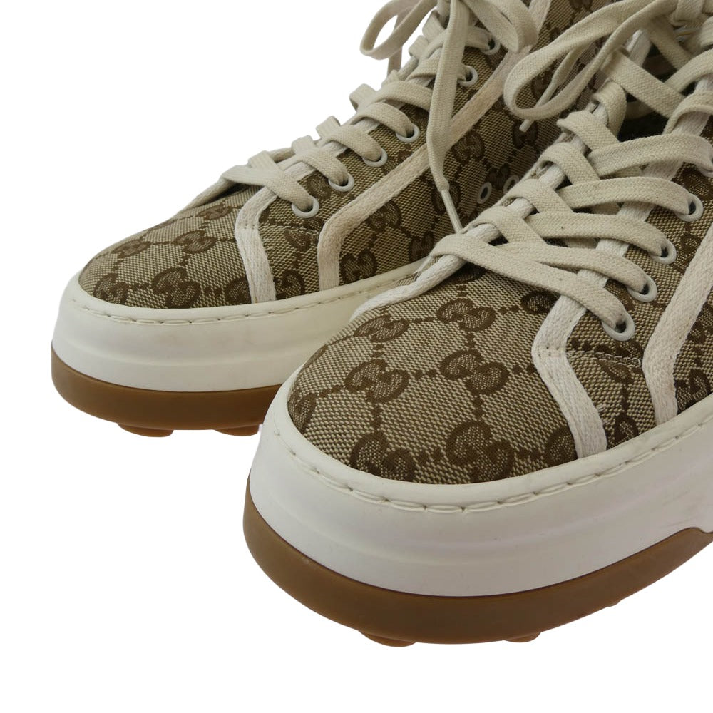 GUCCI グッチ 745999 Tennis 1977 GGキャンバス ハイカット スニーカー 8【中古】