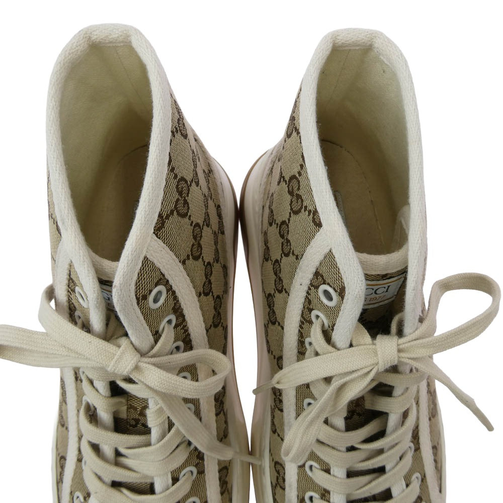 GUCCI グッチ 745999 Tennis 1977 GGキャンバス ハイカット スニーカー 8【中古】