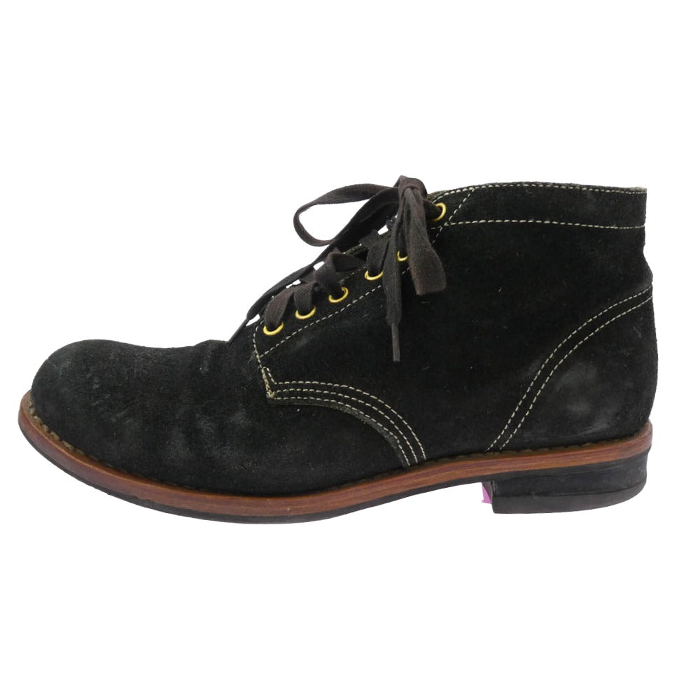 VISVIM ビズビム BRIGADIER BOOTS MID-FOLK ブリガディア スエード レースアップ ブーツ ブラック系 27.5cm程度【中古】