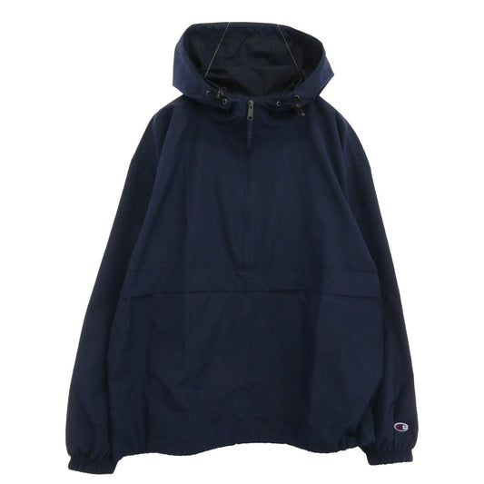 Champion チャンピオン アノラック プルオーバー パーカー フーディー ウィンドブレーカー ネイビー系 L【中古】