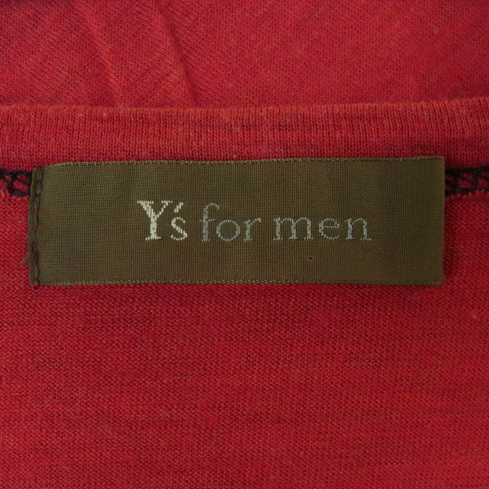 Y's Yohji Yamamoto ワイズ ヨウジヤマモト Y’s for men ワイズフォーメン MV-T43-147 ボタン開き カットソー レッド系 3【中古】