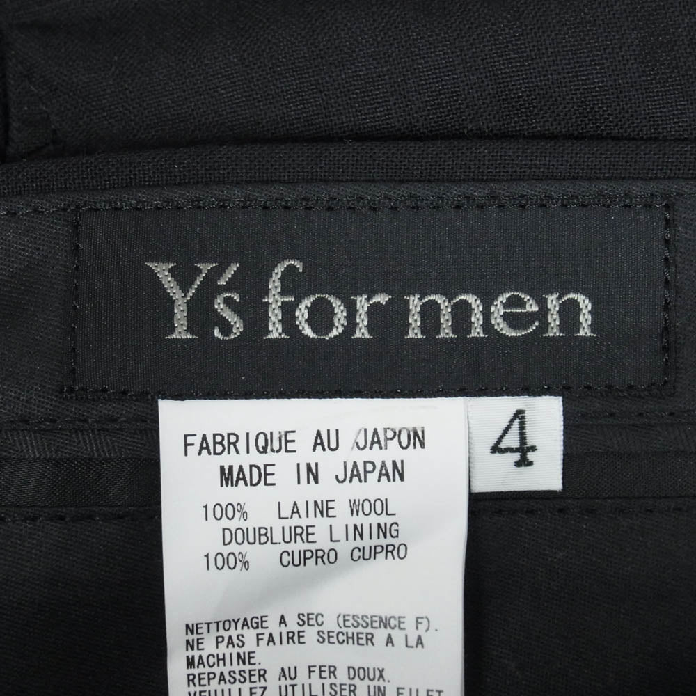 Y's Yohji Yamamoto ワイズ ヨウジヤマモト Y’s for men ワイズフォーメン 08SS MMP81-104 ストライプ スラックス パンツ ブラック系 4【中古】