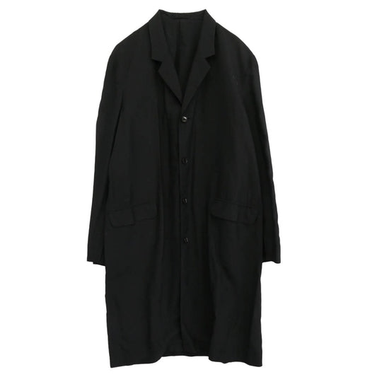 Y's Yohji Yamamoto ワイズ ヨウジヤマモト Y’s for men ワイズフォーメン 赤ラベル 00SS アーカイブ MB-J55-075 コットンリネン ドクタージャケット ロングジャケット ブラック系 3【中古】