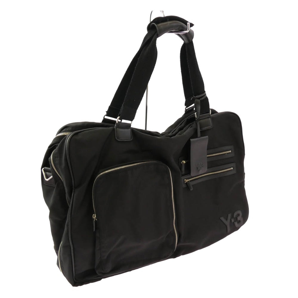 Y-3 Yohji Yamamoto ワイスリー ヨウジヤマモト A43008 ロゴ ナイロン ボストン バッグ ブラック系【中古】
