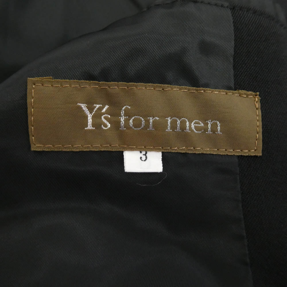 Y's Yohji Yamamoto ワイズ ヨウジヤマモト Y’s for men ワイズフォーメン 00AW アーカイブ MT-C05-100 100番ウールギャバジン リブ襟 オーバーサイズ ロングコート ブラック系 3【中古】