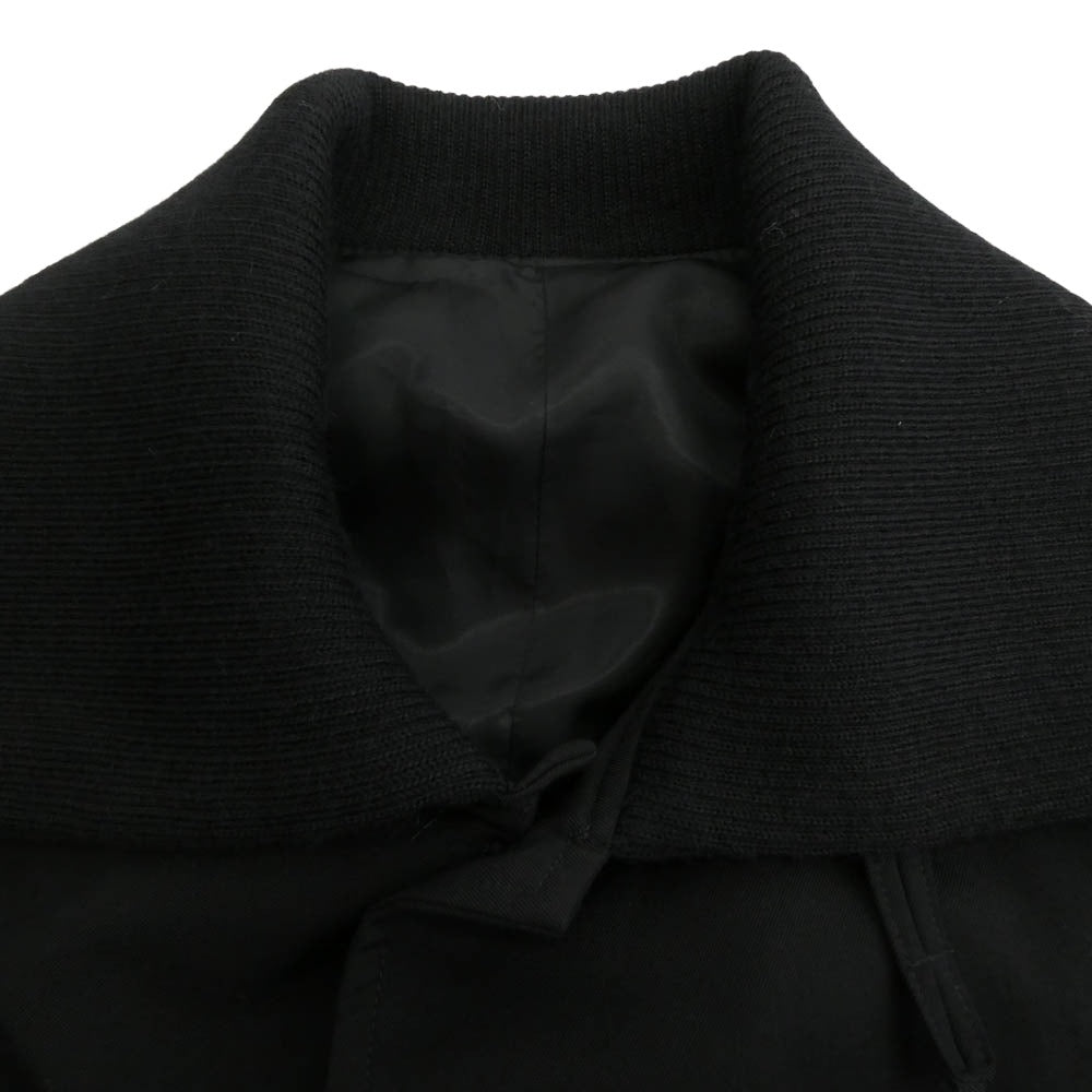 Y's Yohji Yamamoto ワイズ ヨウジヤマモト Y’s for men ワイズフォーメン 00AW アーカイブ MT-C05-100 100番ウールギャバジン リブ襟 オーバーサイズ ロングコート ブラック系 3【中古】 Y's Yohji Yamamoto ワイズ ヨウジヤマモト Y's for men ワイズ