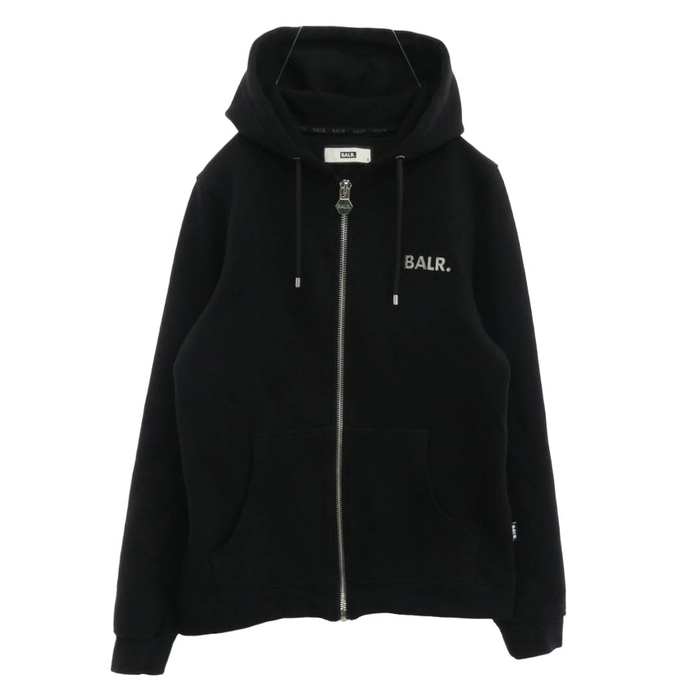 ボーラー メタルロゴ プレート ジップアップ パーカー フーディー ブラック系 S【中古】