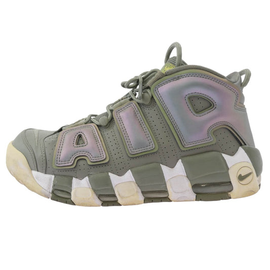 NIKE ナイキ 917593-001 AIR MORE UPTEMPO DARK STUCCO エアモアアップテンポ モアテン スニーカー グレー系 27.5cm【中古】