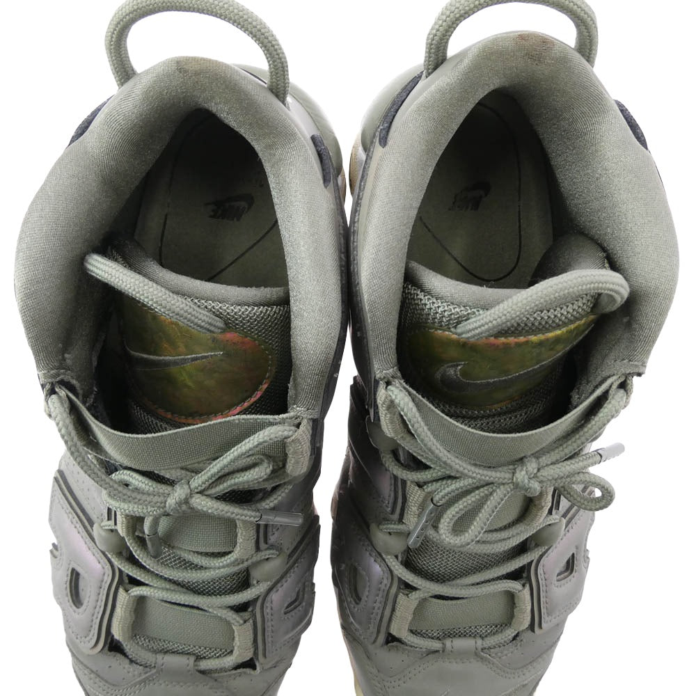 NIKE ナイキ 917593-001 AIR MORE UPTEMPO DARK STUCCO エアモアアップテンポ モアテン スニーカー グレー系 27.5cm【中古】