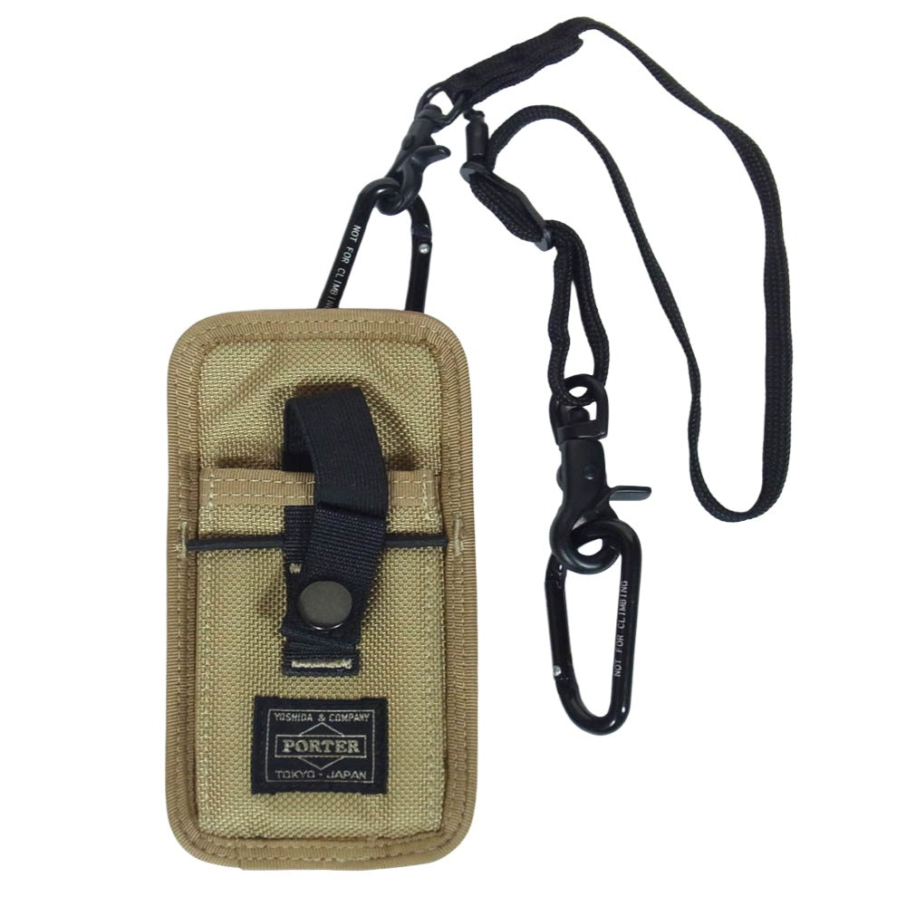 PORTER ポーター HEAT ヒート カラビナ ストラップ付き ポーチ ブラウン系【中古】