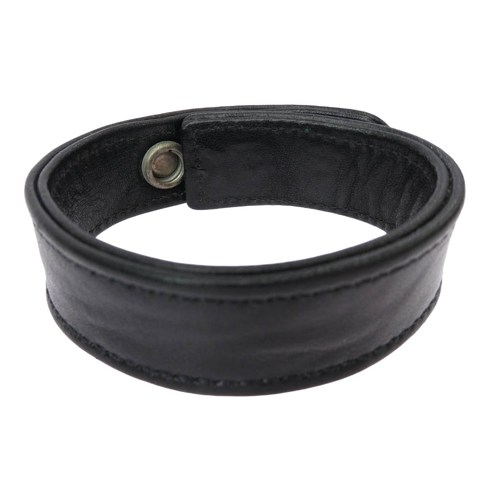 CHROME HEARTS クロムハーツ（原本無） 3BTN 2SNP リップアンドタン 3ボタン2スナップ レザー ブレスレット ブラック系 表記なし【中古】