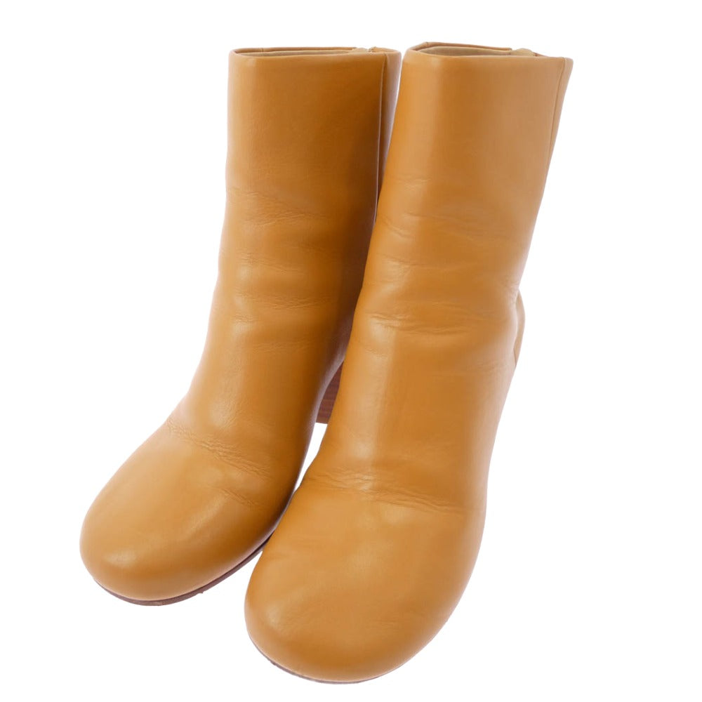 MAISON MARGIELA メゾンマルジェラ 16AW S38WU0323 22ライン バックジップ アンクル レザー ヒール ブーツ ライトブラウン系 37.5【中古】