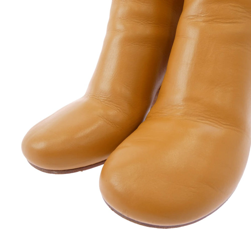MAISON MARGIELA メゾンマルジェラ 16AW S38WU0323 22ライン バックジップ アンクル レザー ヒール ブーツ ライトブラウン系 37.5【中古】