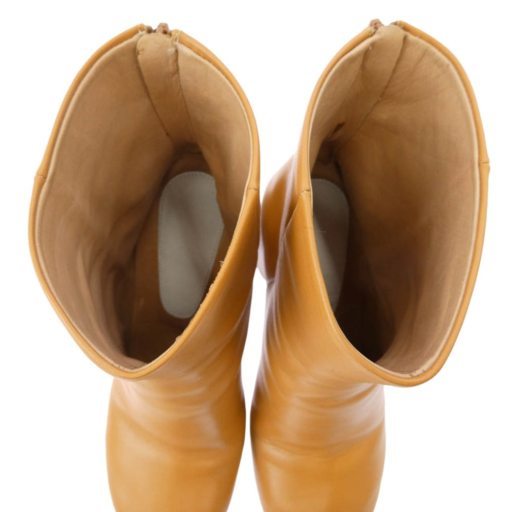 MAISON MARGIELA メゾンマルジェラ 16AW S38WU0323 22ライン バックジップ アンクル レザー ヒール ブーツ ライトブラウン系 37.5【中古】