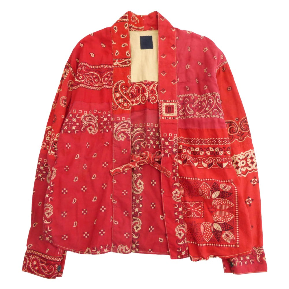 VISVIM ビズビム 14SS 0212905011004 ICT BANDANA LHAMO SHIRT バンダナ 羽織り ラモ シャツ レッド系 2【中古】
