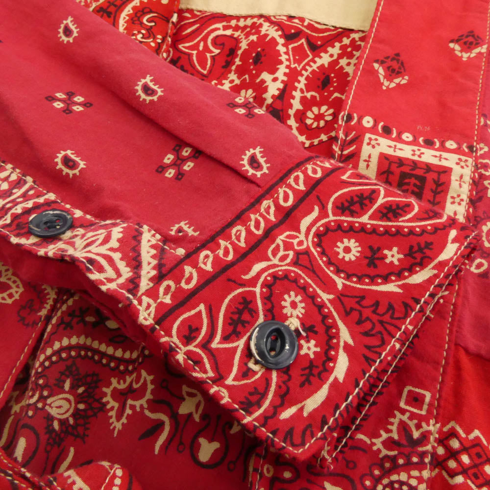 VISVIM ビズビム 14SS 0212905011004 ICT BANDANA LHAMO SHIRT バンダナ 羽織り ラモ シャツ レッド系 2【中古】