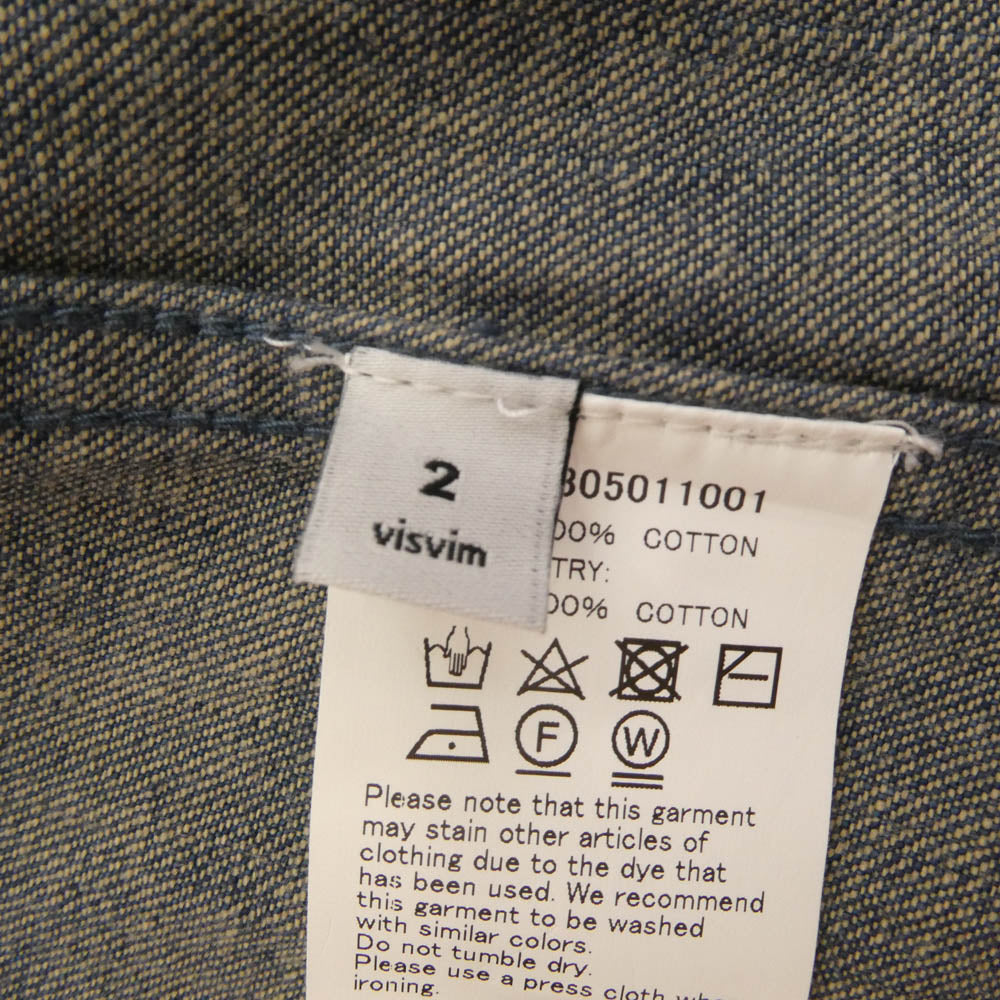 VISVIM ビズビム 17SS 0117305011001 LHAMO SHIRT BAMBOO バンブー ラモ 羽織り デニム シャツ ブルー系 2【中古】