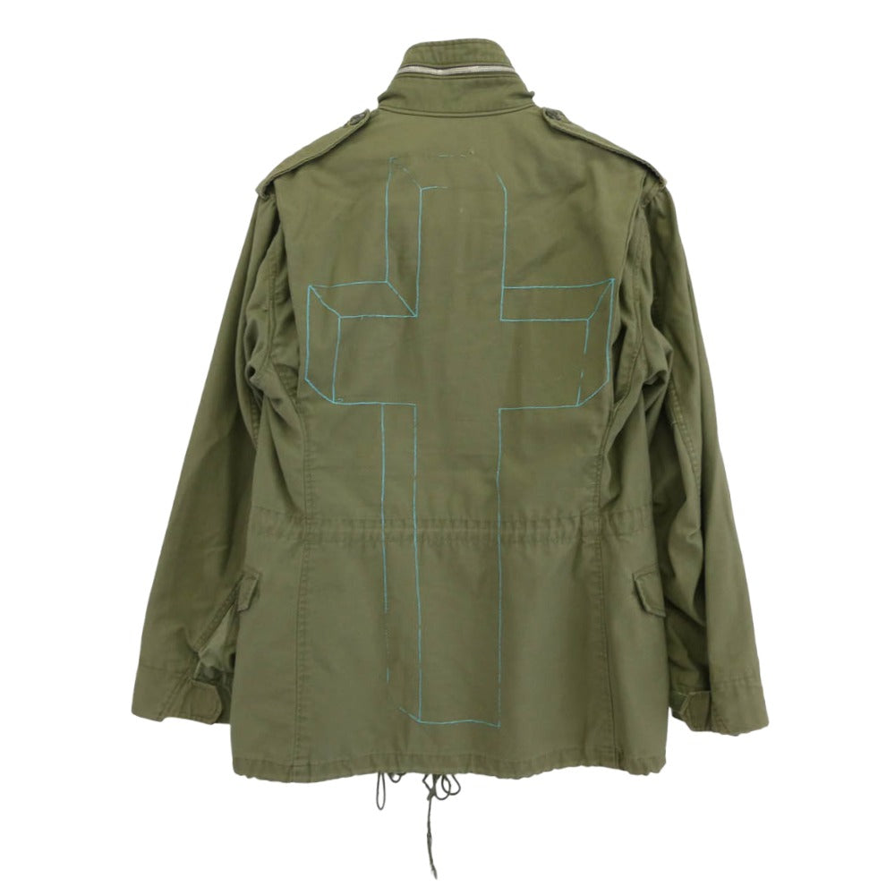ヴィンテージ 詳細不明 カスタム U.S.ARMY 米軍 M-65 フィールド ジャケット カーキ系 サイズ表記なし【中古】