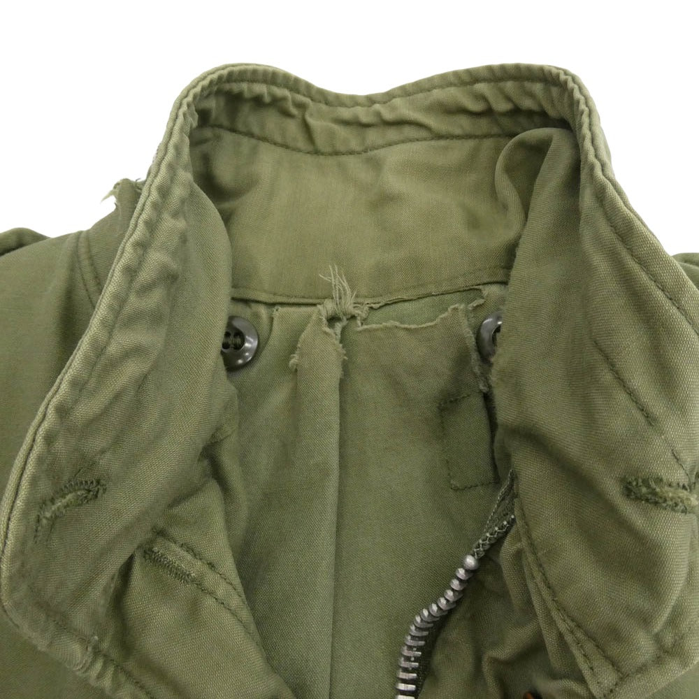 ヴィンテージ 詳細不明 カスタム U.S.ARMY 米軍 M-65 フィールド ジャケット カーキ系 サイズ表記なし【中古】