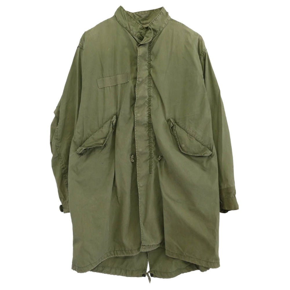 ヴィンテージ 詳細不明 カスタム U.S.ARMY 米軍 M-65 FISHTAIL PARKA フィールド パーカー フィッシュテール コート カーキ系 サイズ表記なし【中古】
