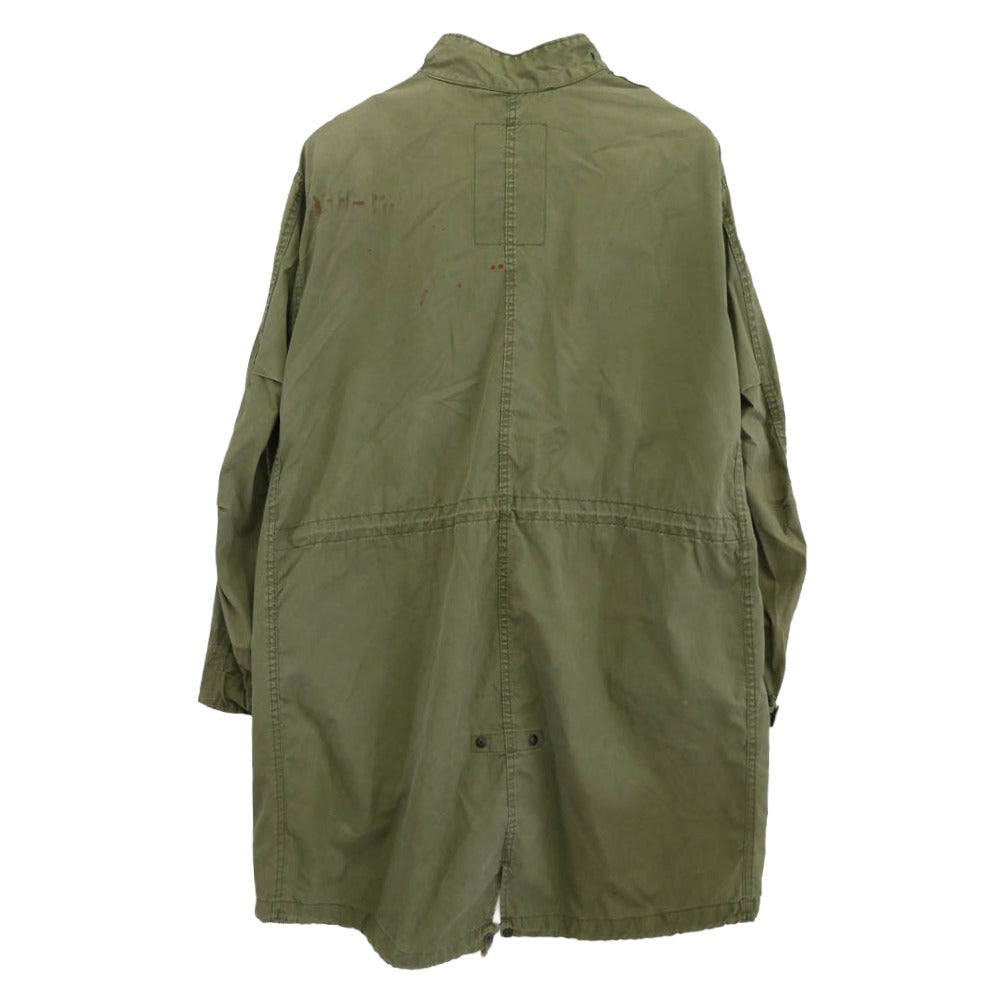 ヴィンテージ 詳細不明 カスタム U.S.ARMY 米軍 M-65 FISHTAIL PARKA フィールド パーカー フィッシュテール コート カーキ系 サイズ表記なし【中古】