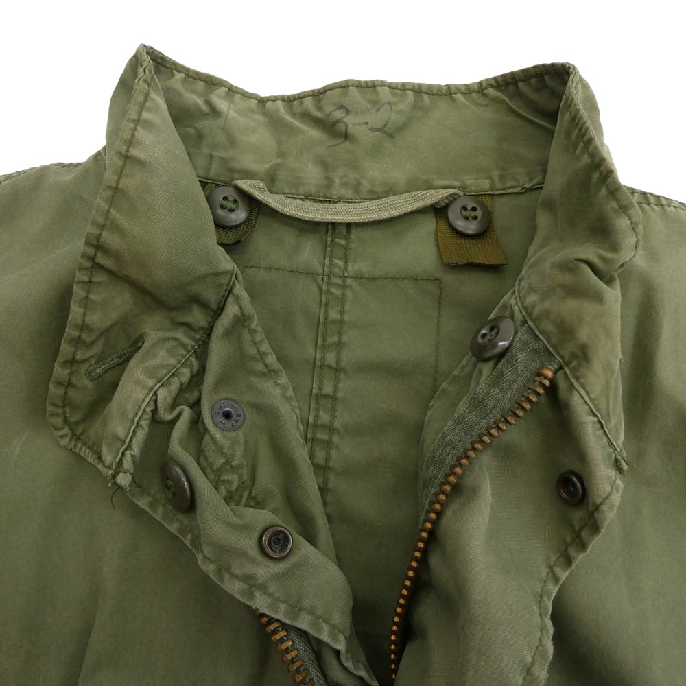 ヴィンテージ 詳細不明 カスタム U.S.ARMY 米軍 M-65 FISHTAIL PARKA フィールド パーカー フィッシュテール コート カーキ系 サイズ表記なし【中古】