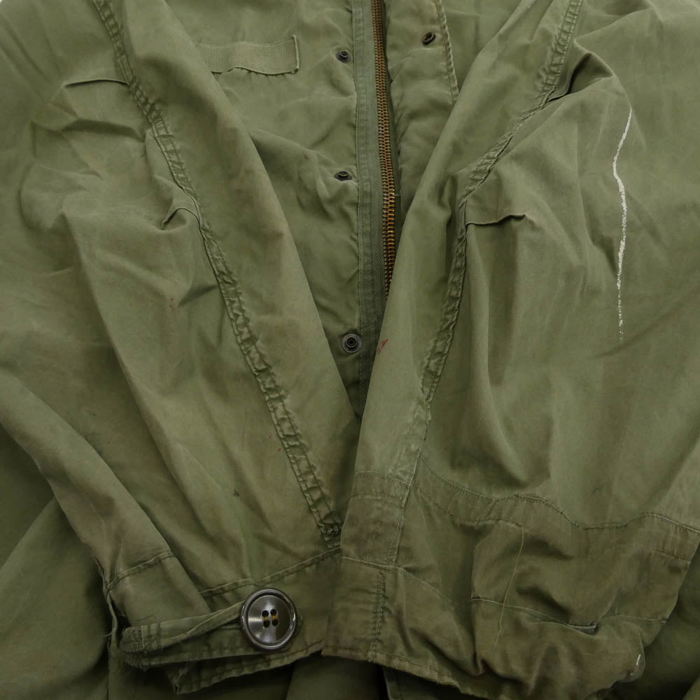 ヴィンテージ 詳細不明 カスタム U.S.ARMY 米軍 M-65 FISHTAIL PARKA フィールド パーカー フィッシュテール コート カーキ系 サイズ表記なし【中古】