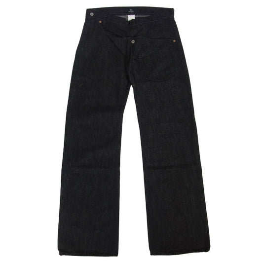 Y's Yohji Yamamoto ワイズ ヨウジヤマモト YS-P01-055 アシンメトリー デザイン ワイド ブラックデニム パンツ ブラック系 1【中古】