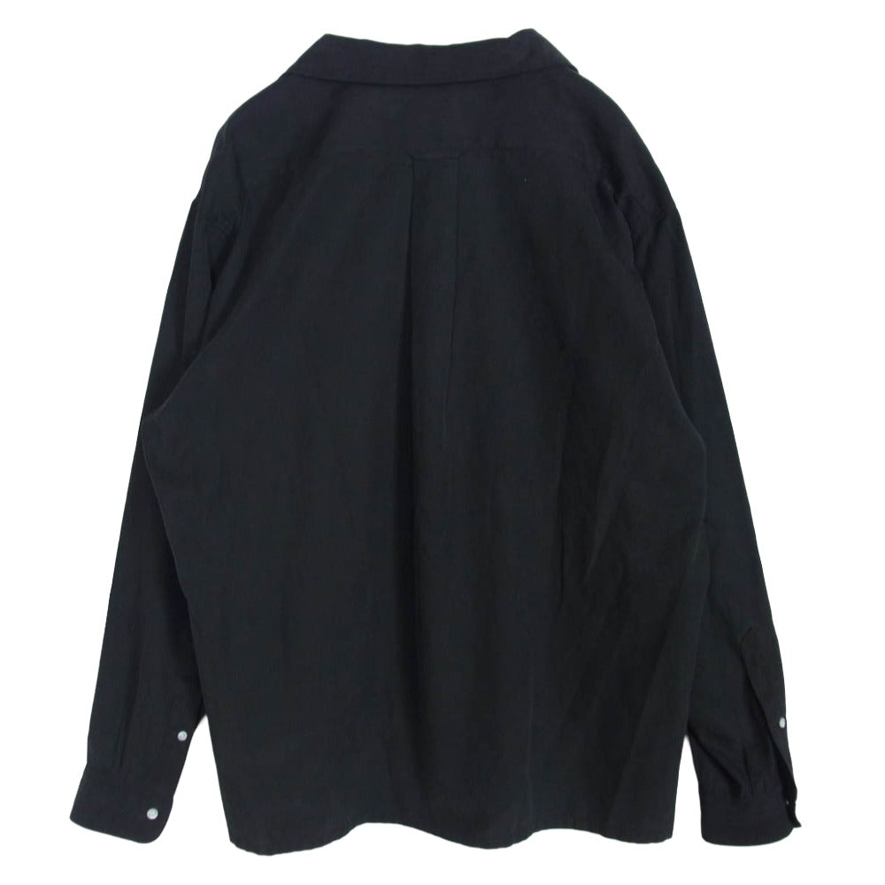 A.PRESSE アプレッセ 25SS 25SAP-02-03H Silk Cotton Open Collar L/S シルク コットン オープンカラー 開襟 長袖 シャツ ブラック系 2【中古】