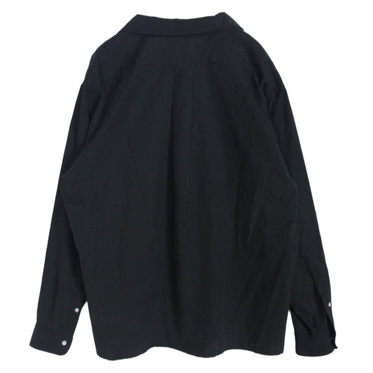 A.PRESSE アプレッセ 25SS 25SAP-02-03H Silk Cotton Open Collar L/S シルク コットン オープンカラー 開襟 長袖 シャツ ブラック系 2【中古】