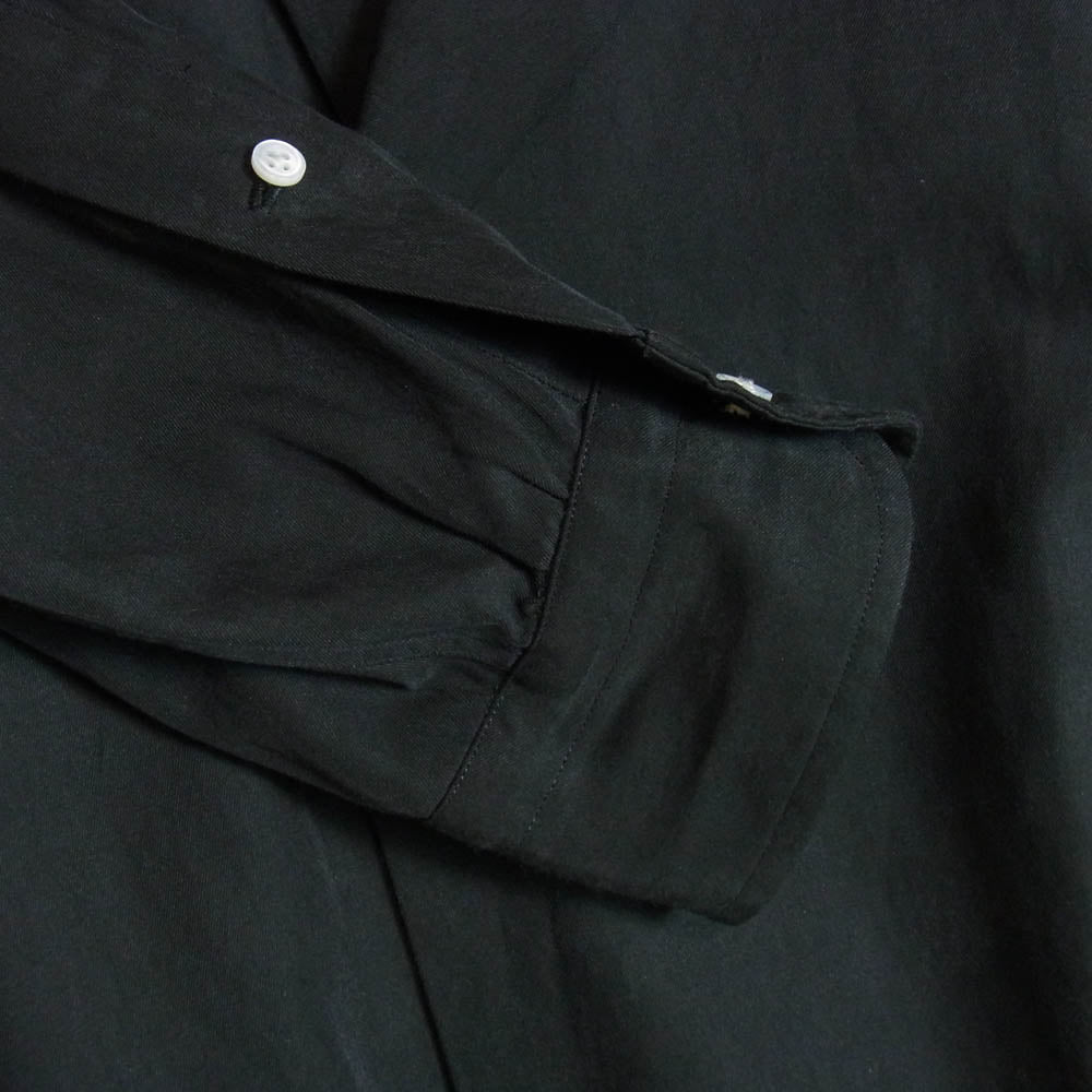 A.PRESSE アプレッセ 25SS 25SAP-02-03H Silk Cotton Open Collar L/S シルク コットン オープンカラー 開襟 長袖 シャツ ブラック系 2【中古】