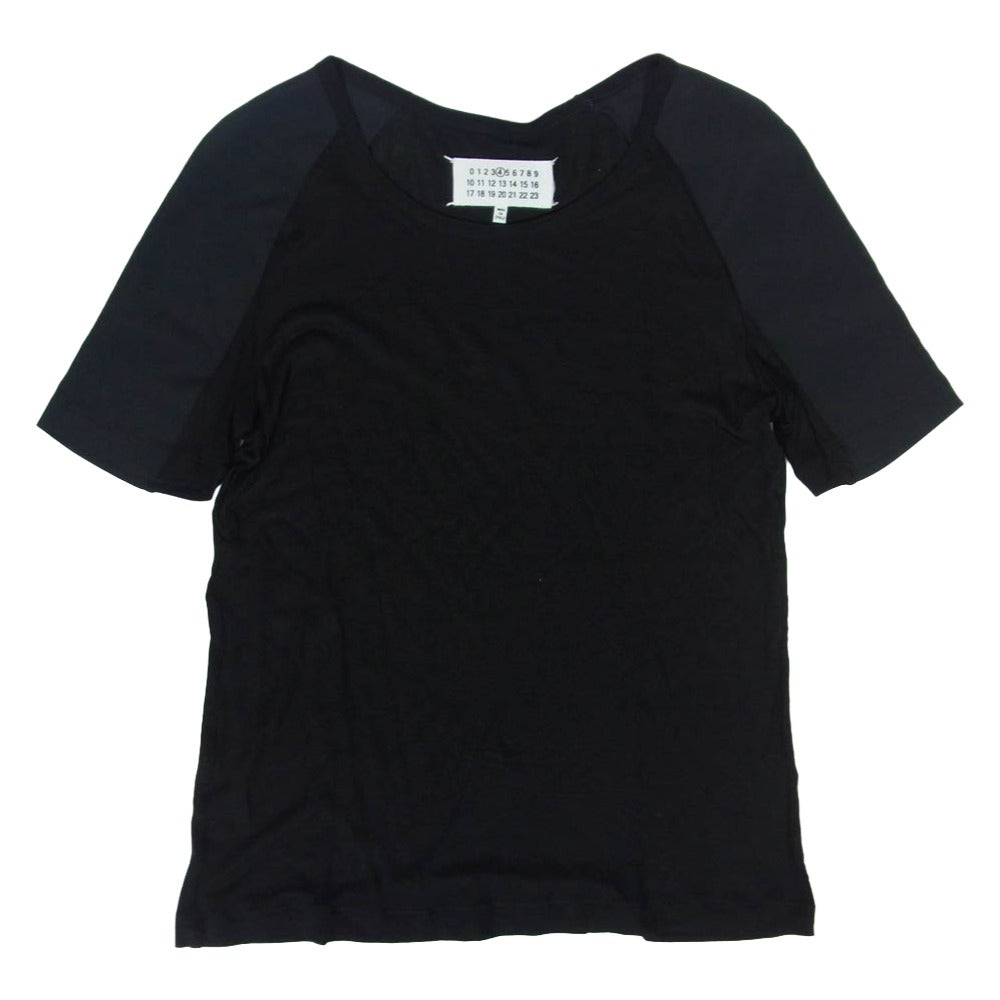 MAISON MARTIN MARGIELA メゾンマルタンマルジェラ 14SS S51GC0329 4ライン 四つタグ 肩切替 半袖 Tシャツ カットソー ブラック系 S【中古】