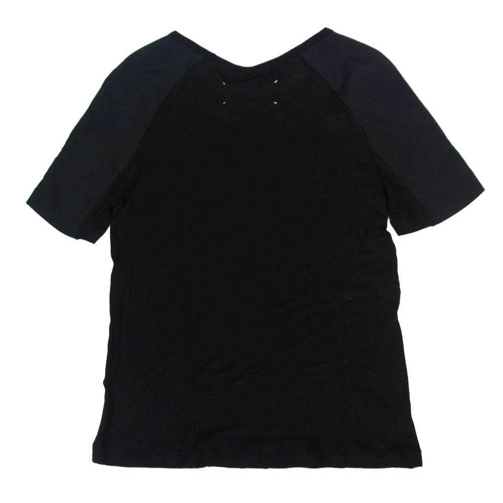 MAISON MARTIN MARGIELA メゾンマルタンマルジェラ 14SS S51GC0329 4ライン 四つタグ 肩切替 半袖 Tシャツ カットソー ブラック系 S【中古】