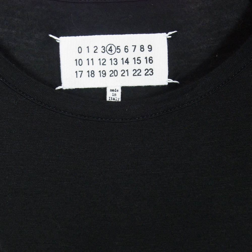 MAISON MARTIN MARGIELA メゾンマルタンマルジェラ 14SS S51GC0329 4ライン 四つタグ 肩切替 半袖 Tシャツ カットソー ブラック系 S【中古】