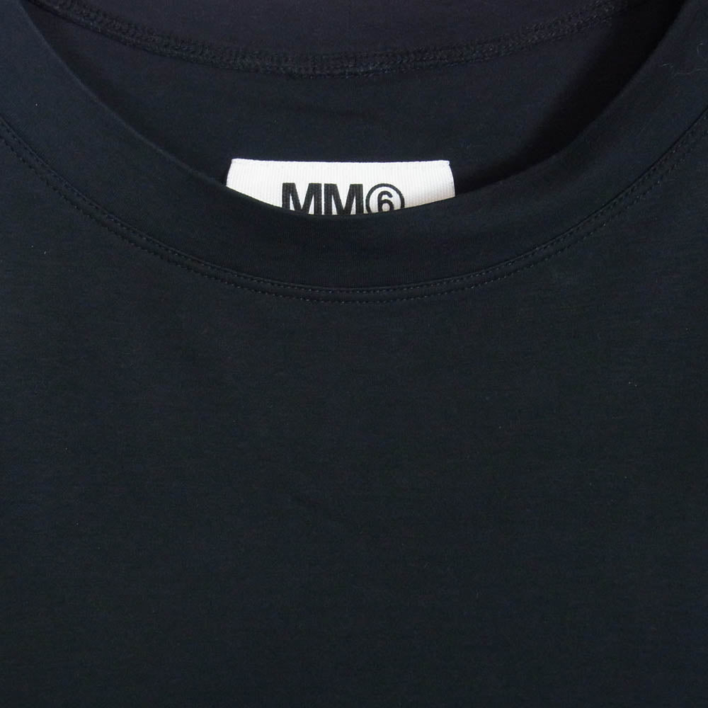 MAISON MARTIN MARGIELA メゾンマルタンマルジェラ 14SS S52NC0001 MM6 エムエムシックス ロングスリーブ カットソー 長袖 Tシャツ ブラック系 M【中古】